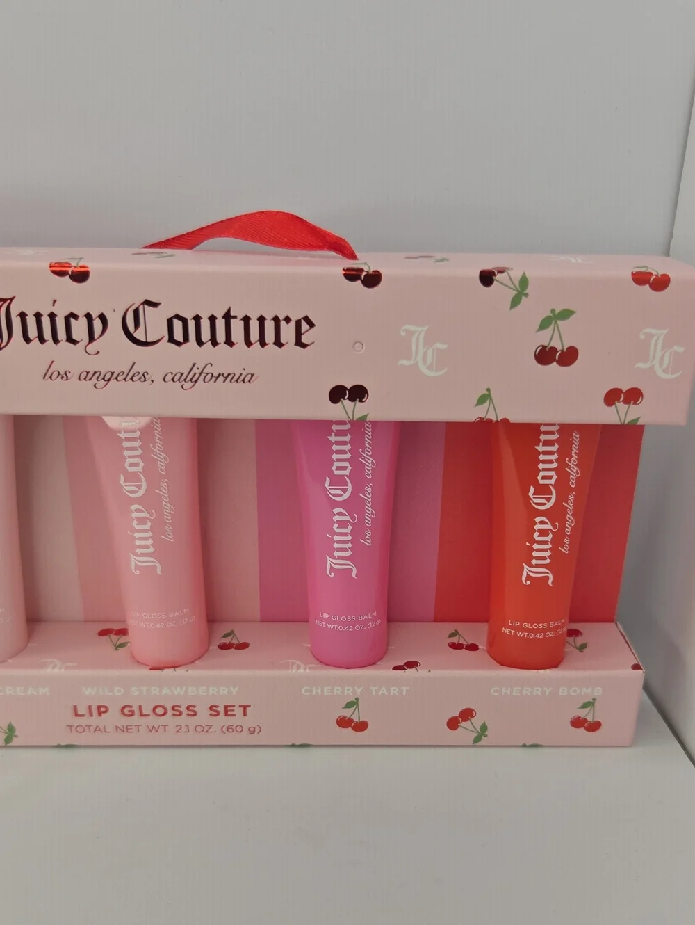 💕▪️Juicy Couture▪️ Cherry Lip Gloss Set - Pastel Pink, Coral, Mint, Pink Shades